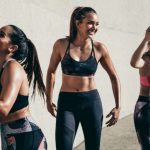 Women exercising in a group.