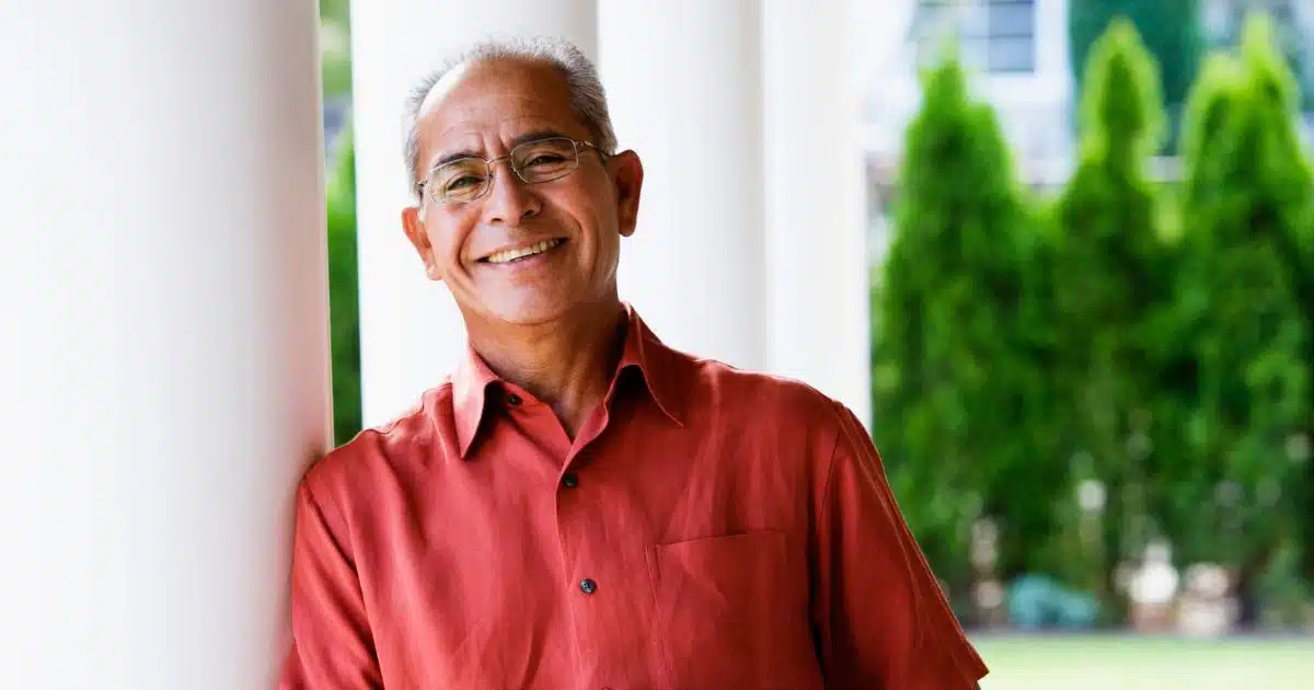 an older man smiling